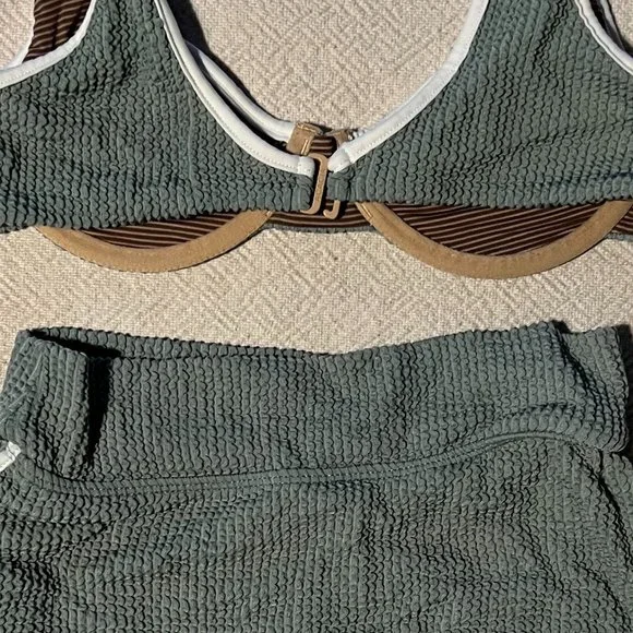 Acacia Swimwear, High waist, Bikini, Pretty Green Color, Worn only ONCE